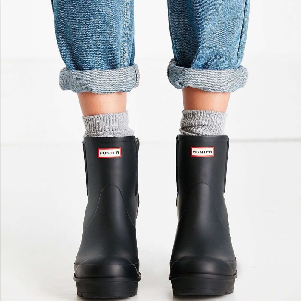 *SOLD💋Hunter Boots Burgundy Block Heel Limited - Picture 7 of 8